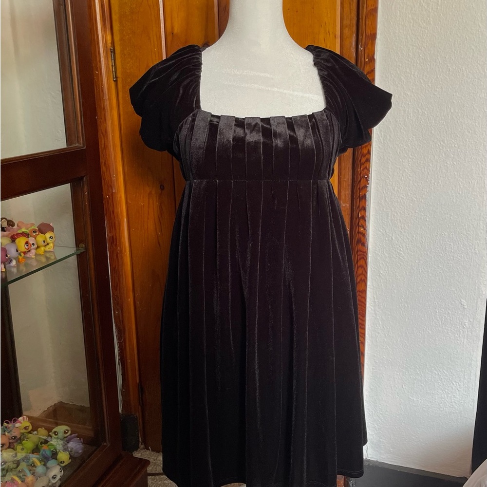 NWT Black Velvet Babydoll Bebop Dress Size S